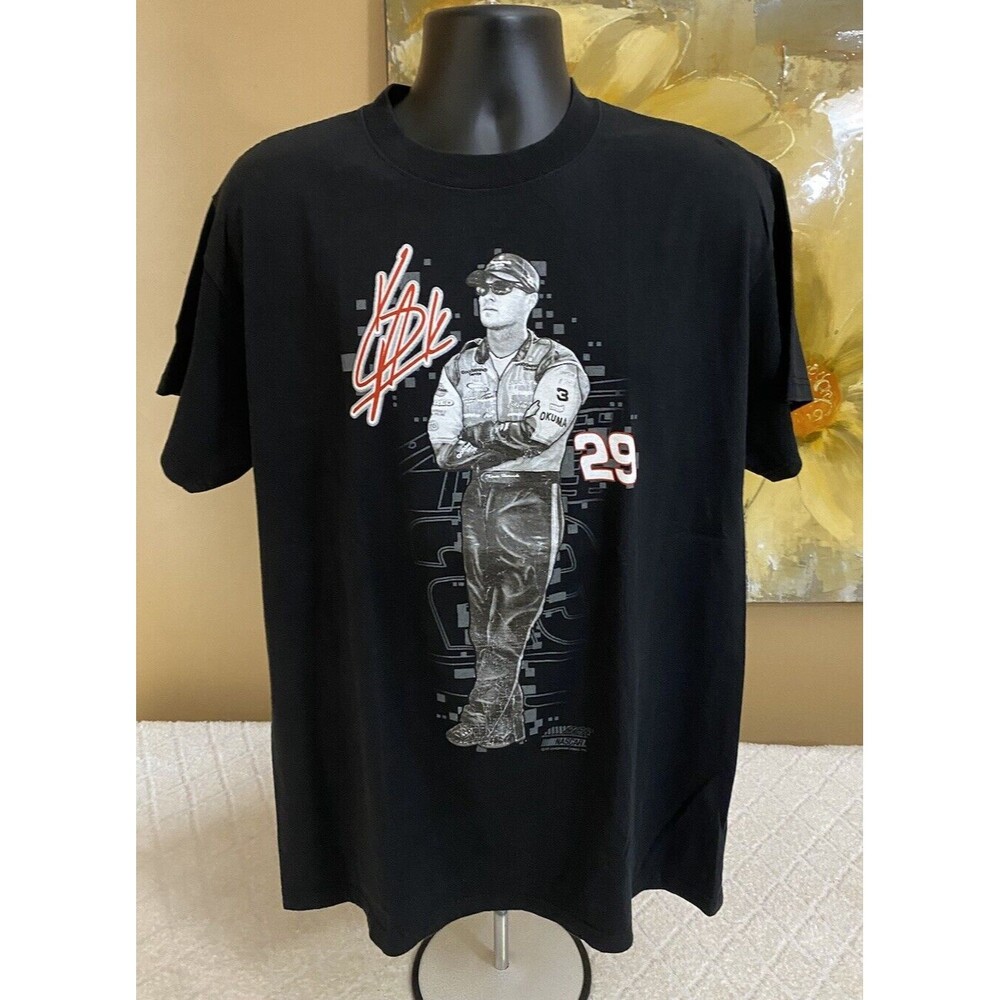 Vintage Chase Kevin Harvick #29 Signature Graphic Black Tee Men’s Size Large
